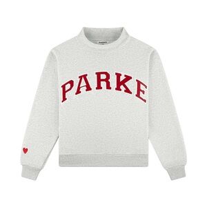 Valentine's Varsity Mockneck - Classic Grey + Crimson L/XL